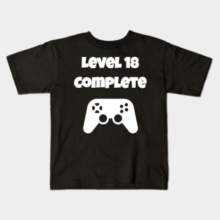 Level 18 Completed Video Gamer 18th Birthday Gift Kids T-Shirt